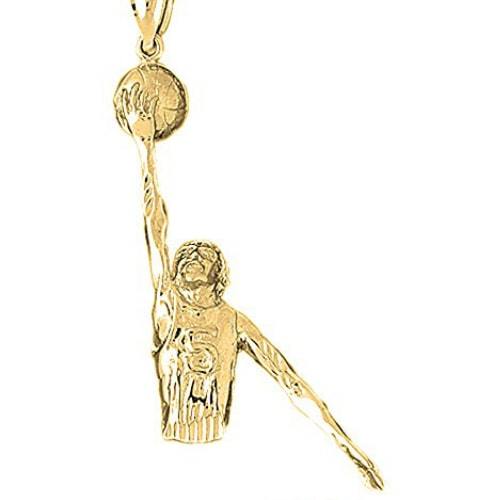 Gold Necklace With Basketball Player Pendant